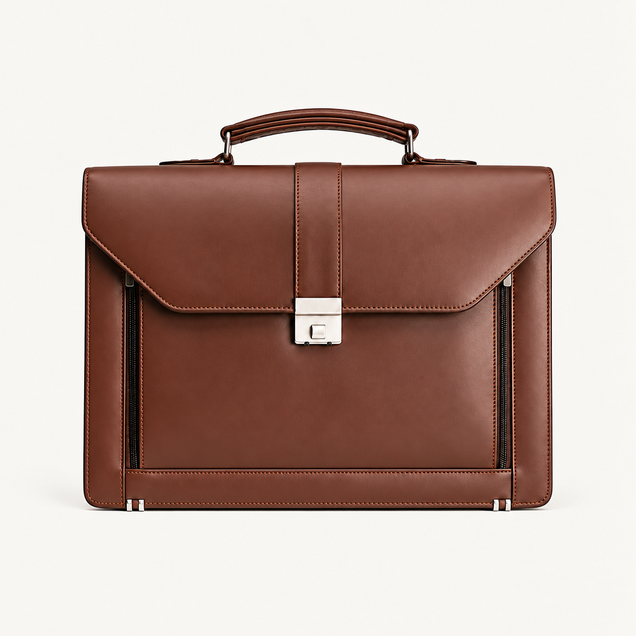 Men’s Brown Leather Executive Briefcase – Structured Business Bag